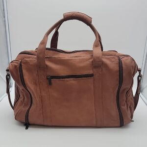VTG Tan Leather Duffel Bag for Men